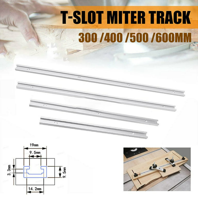 T Track Aluminum Alloy T-Slot Track T-Rail Aluminum T-Slot, with Screws for  Woodworking or Router Table Saw (Length) 300mm, 1Pcs)