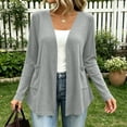 thumbnail image 6 of yillto Plus Size Womens Cardigan Open Front Lightweight Soft Comfy Long Sleeve Loose Coats with Pockets, 6 of 7