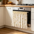 thumbnail image 5 of 30"x22" Oven Skirt Curtain for Kitchen Decor,Girlish Charm Lace Trim & 8 Ribbon Ties,Rustic Decorative Oven Door Curtain for Cottage Kitchen Decor, 5 of 7