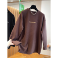 thumbnail image 1 of Camiseta holgada de manga larga para mujer, nueva, de talla grande 2024, estilo europeo, capa interior de vellón de doble cara, 1 of 4