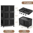 thumbnail image 2 of BROVIEW V10 360 Qt Plastic Storage Bins with Lids & Doors, 3 Pack 90Gal Stackable Closet Organizer and Storage Drawers with Wheels, Large Collapsible Storage Boxes, Cabinet for Home, Black, 2 of 7