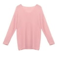 thumbnail image 2 of Sweaters For Women Fashion V Neck Loose Pullover Solid Color Long Sleeves Sweater Tops Acrylic Pink Size S-3Xl Oversized Sweaters For Women, 2 of 6