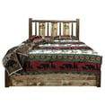 thumbnail image 2 of Montana Woodworks Homestead Wood King Platform Bed with Engraved Moose in Brown, 2 of 8