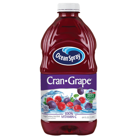 (2 Pack) Ocean Spray Juice, Cran-Grape, 64 Fl Oz, 1