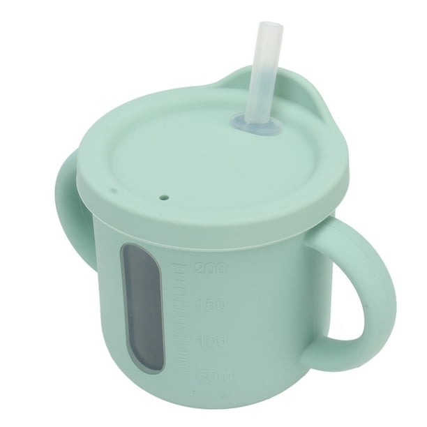 Copa De Entrenamiento Para Niños Pequeños De Silicona Con Manijas Dobles, Taza De Sorbo A Prueba De Fugas Para Bebés, Recipiente De Viaje De Viaje Portátil Ligero Para Viajes