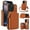 Brown, variant on Crossbody Wallet Case for iPhone 16 Pro Max, RFID Blocking Zipper Handbag Purse Flip Cover, Kickstand Folio Case Card Slots Holder Wrist Strap Lanyard