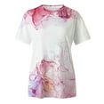 thumbnail image 4 of T-Shirts Grande Taille pour Femmes Printemps Été Imprimé Coloré Manches Courtes Col Rond T-Shirt Surdimensionné Femmes Rose m, 4 of 4
