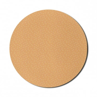 Spring Mouse Pad for Computers, Seasonal Daisy Blossom with Fresh Foliage Leaves on Warm Colored Background, Round Non-Slip Thick Rubber Modern Mousepad, 8" Round, Apricot Cream Coral, by Ambesonne
