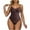 Brown, variant on HaiMao Women's Shapewear Bodysuit Tummy Control Body Shaper Seamless Sculpting Snatched Waist Body Suit Khaki 4(S)