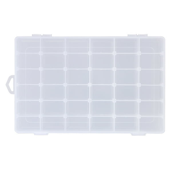 Organizador Caja de almacenamiento de plástico ajustable con 36 compartimentos para joyas y pendientes (transparente) JShteea Libre de BPA