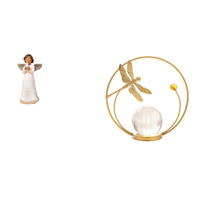 Figura De Querubín De Resina Con Bola De Cristal, Escultura Decorativa Para Escritorio De Interior, Estatua Para Sala De Estar, Pasillo, Oficina Y Dormitorio.