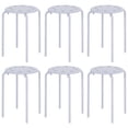 thumbnail image 1 of Juego de 6 taburetes VECELO, 45 cm de altura, plástico blanco, 1 of 8