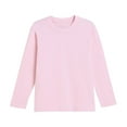 thumbnail image 5 of Ulanda Girls Oversized Long Sleeve Shirts Kids Fashion Crewneck Tunic Tops Curved Hem Tees 7-14 Years (Pink, 7-8 Years), 5 of 5