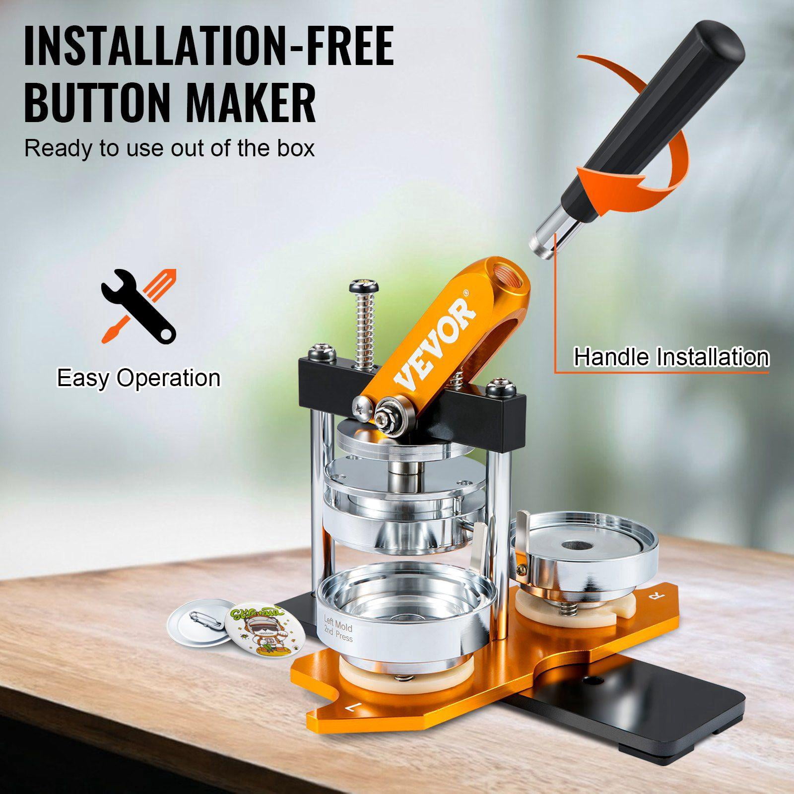 Button Maker Machine 75mm 3 Inch Badge Punch Press Kit DIY Children Gifts Pin Maker Supplies with 500pcs Button Parts Circle Cutter Magic Book