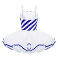 thumbnail image 2 of Miutii Kids Girls Straps Striped Ballet Dance Ice Skating Leotard Tutu Dress Christmas Performance Clothes Blue 12, 2 of 7