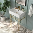 thumbnail image 2 of 24" White Rectangular Console Bathroom Sink with Overflow, 2 of 4