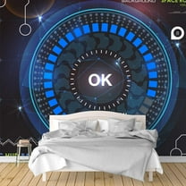 Idea4wall 6pcs Secitific Mechanical Peel and Stick Wallpaper Removable Wall Murals Large Wall Stickers for Home Decoration, 100"x24"