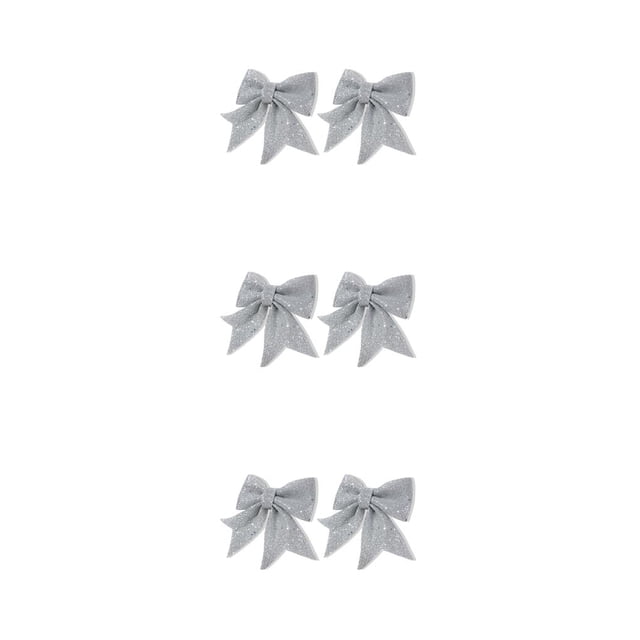 Kearding 2 piezas Navidad Bowknot árbol adornos brillante Bowknot decoración Festival vacaciones boda fiesta decoración plata Type1 NO1