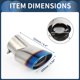 thumbnail image 5 of Curved Slant Exhaust Tip Rear 2.9" Inlet 3.5" Outlet 6.4" Length Tailpipe for Land Rover Range Rover 02-10 Stainless Steel Burnt Blue Bolt on, 5 of 7