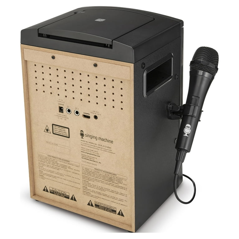 The Singing Machine Bluetooth CD+G Karaoke Sound System with LED Lights,  SML633, Black