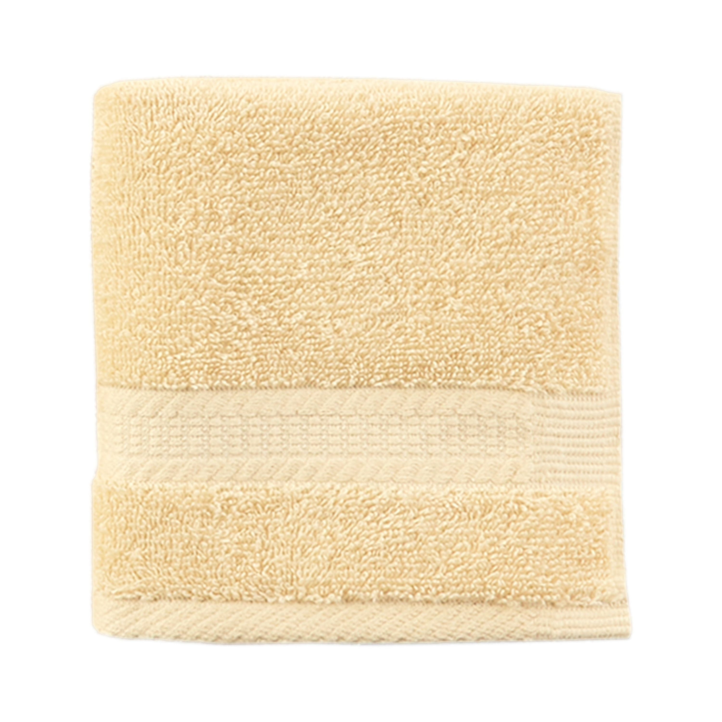 ECOEXISTENCE PALE YELLOW SOLID FLUFFY COTTON BATH,HAND TOWEL OR 4 WASHCLOTHS