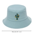 thumbnail image 2 of Under $10 Bucket Hats Green Universal Sunscreen Sun Protection Outdoor Embroidered Basin Cap Fisherman's Hat, 2 of 2