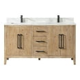 thumbnail image 2 of Laurel 60" Wood Vanity in Weathered Fir Calacatta White Quartz Top no Mirror, 2 of 13