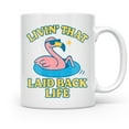 thumbnail image 2 of Laid Back Flamingo 11 oz Coffee Mug - Fun Gift for Beach Lovers White Ceramic, 2 of 6