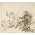 thumbnail image 2 of John William Wright 22x20 Gold Ornate Framed and Double Matted Museum Art Print Titled - Book Illustration; Knight and Monk (1820-48), 2 of 4