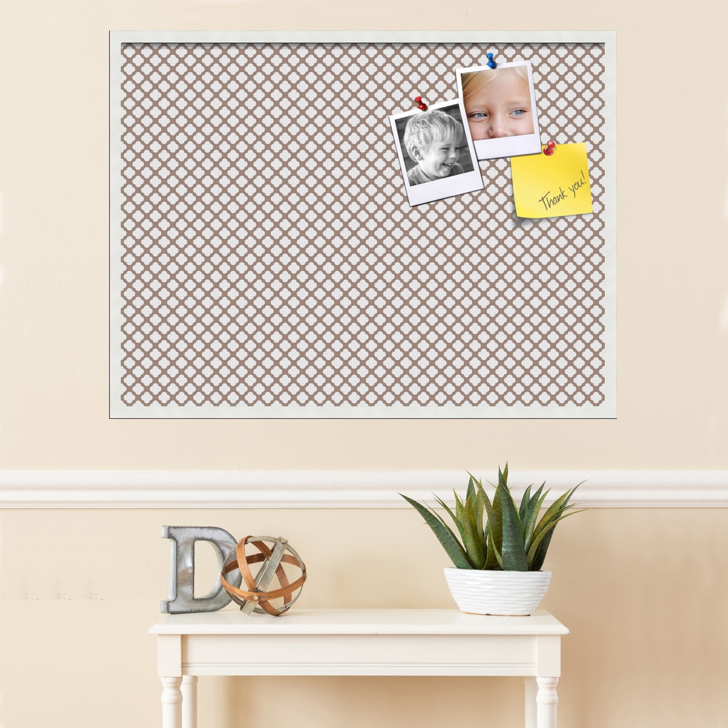 PinPix 40x30 Custom Cork Bulletin Board Light Brown Clover Poster Board Has a Fabric Style Canvas Finish, Framed in Light Brown Clover, by ArtToFrames (PinPix-540)