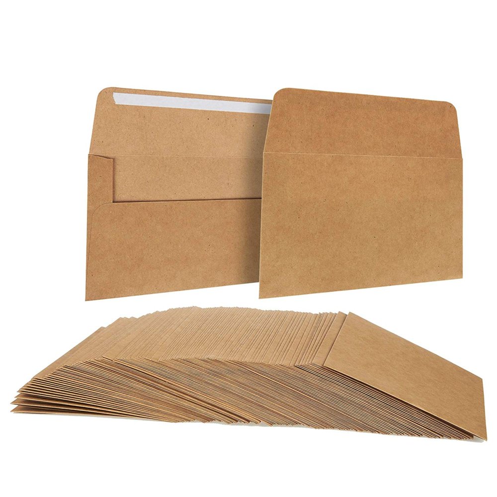 A6 Envelopes Bulk - 100-Count A6 Invitation Envelopes, Kraft Paper
