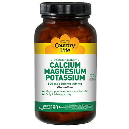 Country Life Vitamins Cal-Mag-Potassium, 180 Ct