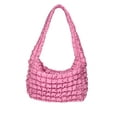 thumbnail image 4 of No Boundaries Women's Quilted Puffer Oversized Shoulder Bag, Rosy Lilac, 4 of 7