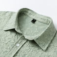 thumbnail image 4 of Blmnix Guide Mens T Shirts Hawaiian Shirt Beach Shirts Baggy T-Shirts Collared Short Sleeve Green Button UP Mens Work Shirts,M, 4 of 8