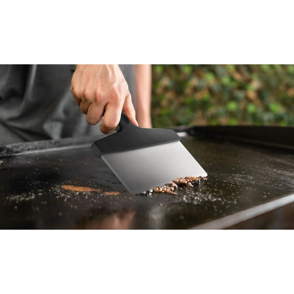 6" Stainless Steel Griddle Scraper Rust-Resistant W/ Plastic Handle Portable New