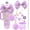 Purple, variant on Tumbler Accessory Set for 40oz 30oz Cup, Glitter Bow Straw Topper Heart Cover Pearl Handle Strap Boot Pom and Keychain Charms
