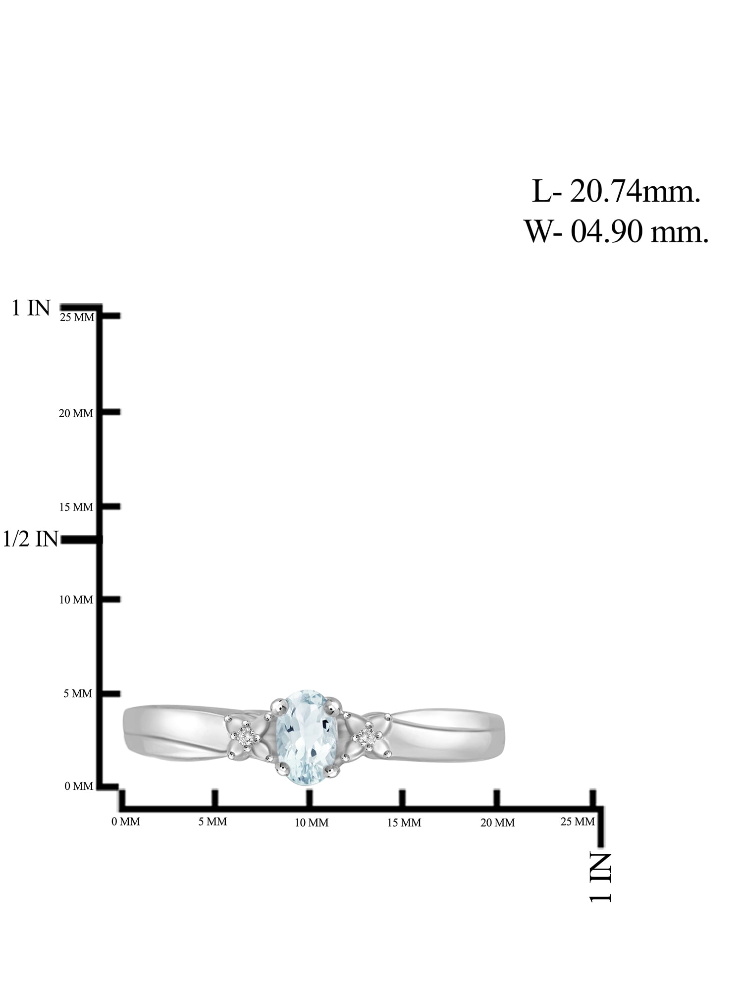 JewelersClub Aquamarine Ring Birthstone Jewelry – 0.25 Carat Aquamarine 0.925 Sterling Silver Ring Jewelry with White Diamond Accent – Gemstone Rings with Hypoallergenic 0.925 Sterling Silver Band