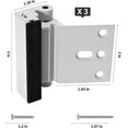 thumbnail image 2 of 3PCS Home Security Door Reinforcement Lock, Add Home Security to Prevent Unauthorized Entry, Aluminum Privacy Door Lock with 7 Screws for Inward Swinging Door (White), 2 of 7