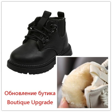 

ANXINDAXZ Kids Leather Ankle Boots Waterproof Children Chelsea Boots Boy Girls Winter Boots Fashion Toddler Snow Shoe