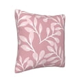 thumbnail image 2 of Square Throw Pillow Covers with Core, Pink Leaf Texture Pattern Pillows for Sofa Beds, 16 x 16 inches Pink, 2 of 9