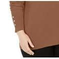 thumbnail image 3 of JM COLLECTION Womens Brown Long Sleeve Top Plus Size: 1X, 3 of 3