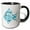 Black/White, variant on 3drose, Cute Blue and White Polka Dot Fish Illustration, 11oz Mug