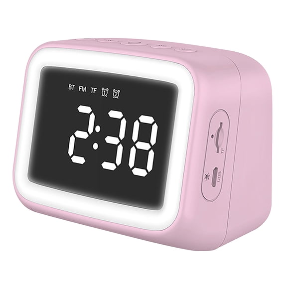 Skegnu Digital Alarm Clock Mini Mirror Clock Alarm Clock Night Light Card FM Bluetooth Speaker Alarm Clocks for Adults