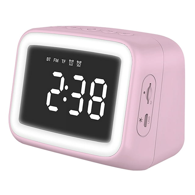 Dvkptbk Smart Alarm Clock Mini Mirror Clock Alarm Clock Night Light Card Fm Bluetooth Speaker Alarm Clock