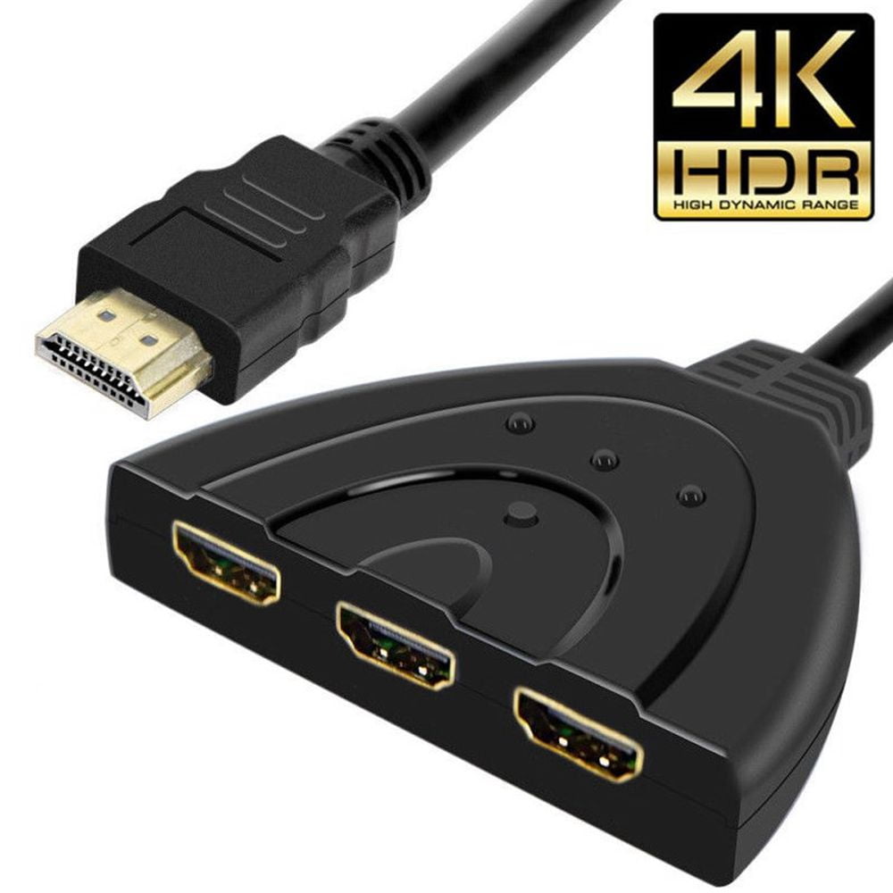 Plateau Analytisk plyndringer 3-Port HDMI Switcher, Intelligent 3x1 Auto Switch Selector Support Full HD  3D 1080p HDCP, 3 In 1 Out HDMI Splitter with 24K Gold Plated HDMI Cable For  HD-DVD, SKY-STB, PS3, Xbox 360 -