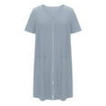 thumbnail image 7 of hotojiny Women Zipper Robes Lounge Short Sleeve Lightweight Bathrobe Soft Comfy Nightgown House Coat with Pockets, 7 of 7
