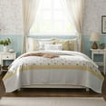 thumbnail image 2 of Madison Park Dawn Full/Queen 6 Piece Cotton Percale Quilt Set with Throw Pillows in Yellow, 2 of 6
