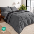 thumbnail image 3 of Bare Home 5-Piece Reversible Bed-in-a-Bag - Premium 1800 Collection - California King, Black/Gray Comforter with Gray Sheet Set, 3 of 10