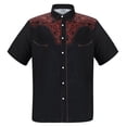 thumbnail image 2 of Boys Graphic Tees Boys Short Sleeve Western Print Button Down Shirt Girls Tops Black3 6-7 Years, 2 of 4