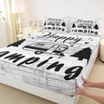 thumbnail image 3 of Manfei Camper Theme Twin Sheet Sets,Camping Adventure Twin Fitted Sheet,Cartoon Pine Flat Sheet For Children,Breathable Home Decor,3 Pieces, 3 of 7